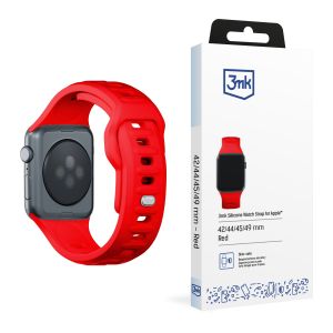 Pasek na 42/44/45/46/49 mm Red (big) - 3mk silikonový hodinkový pásek