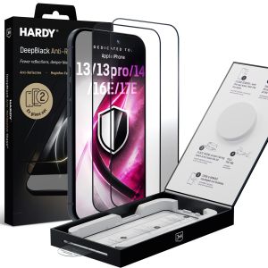 2x Sklíčko tvrzené antireflexní 9H na Apple iPhone 13/13pro/14/16E/17E - 3mk HARDY® DeepBlack Anti-Reflective Glass™