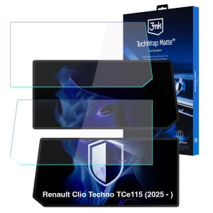 Matná ochranná fólie na displej navigace pro Renault Clio Techno TCe115 2025- – 3mk TechWrap Matte™ Center Display