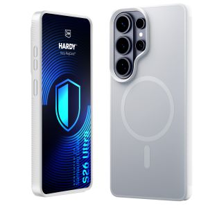 Kouřové pouzdro s MagSafe pro Samsung Galaxy S26 Ultra – 3mk HARDY® Hazy MagCase™ White