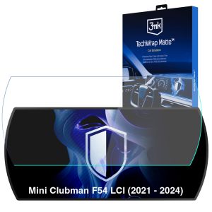 Matná ochranná fólie na displej navigace pro Mini Clubman F54 LCI (2021 - 2024) – 3mk TechWrap Matte™ Center Display