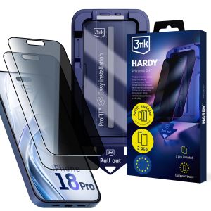 2x Tvrzené privátní sklo s aplikátorem pro Apple iPhone 18 Pro - 3mk HARDY® Privzone 9H™
