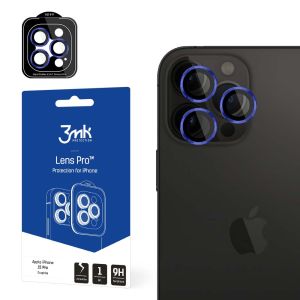 Tvrzené sklo na objektiv fotoaparátu pro Apple iPhone 15 Pro - 3mk Lens Protection Pro Royal Blue