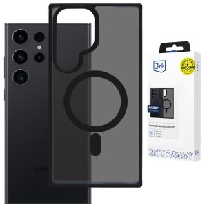 Kouřové pouzdro s MagSafe pro Samsung Galaxy S22 Ultra 5G – 3mk HARDY® Hazy MagCase™ Black
