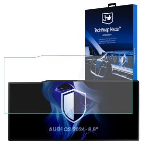 Matná ochranná fólie na displej navigace pro AUDI Q2 2024- 8,8" – 3mk TechWrap Matte™ Center Display