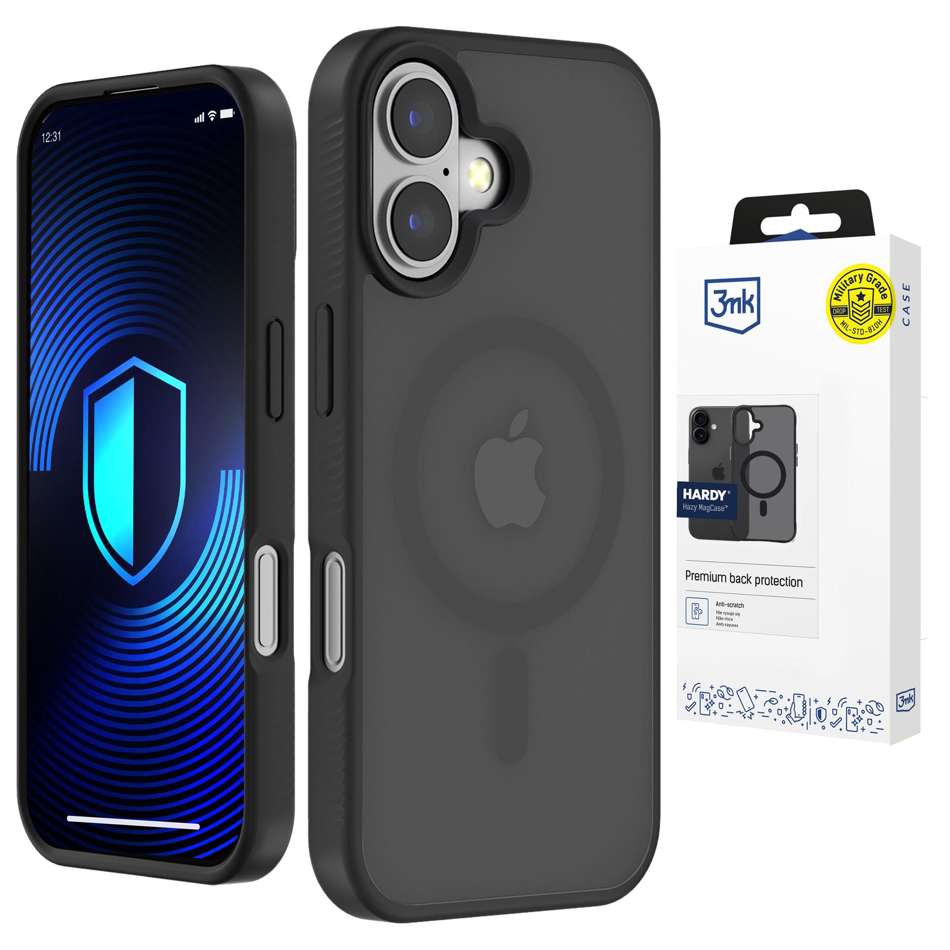 Polykarbonátové pouzdro s MagSafe pro Apple iPhone 17 - 3mk HARDY® Hazy MagCase™ Black