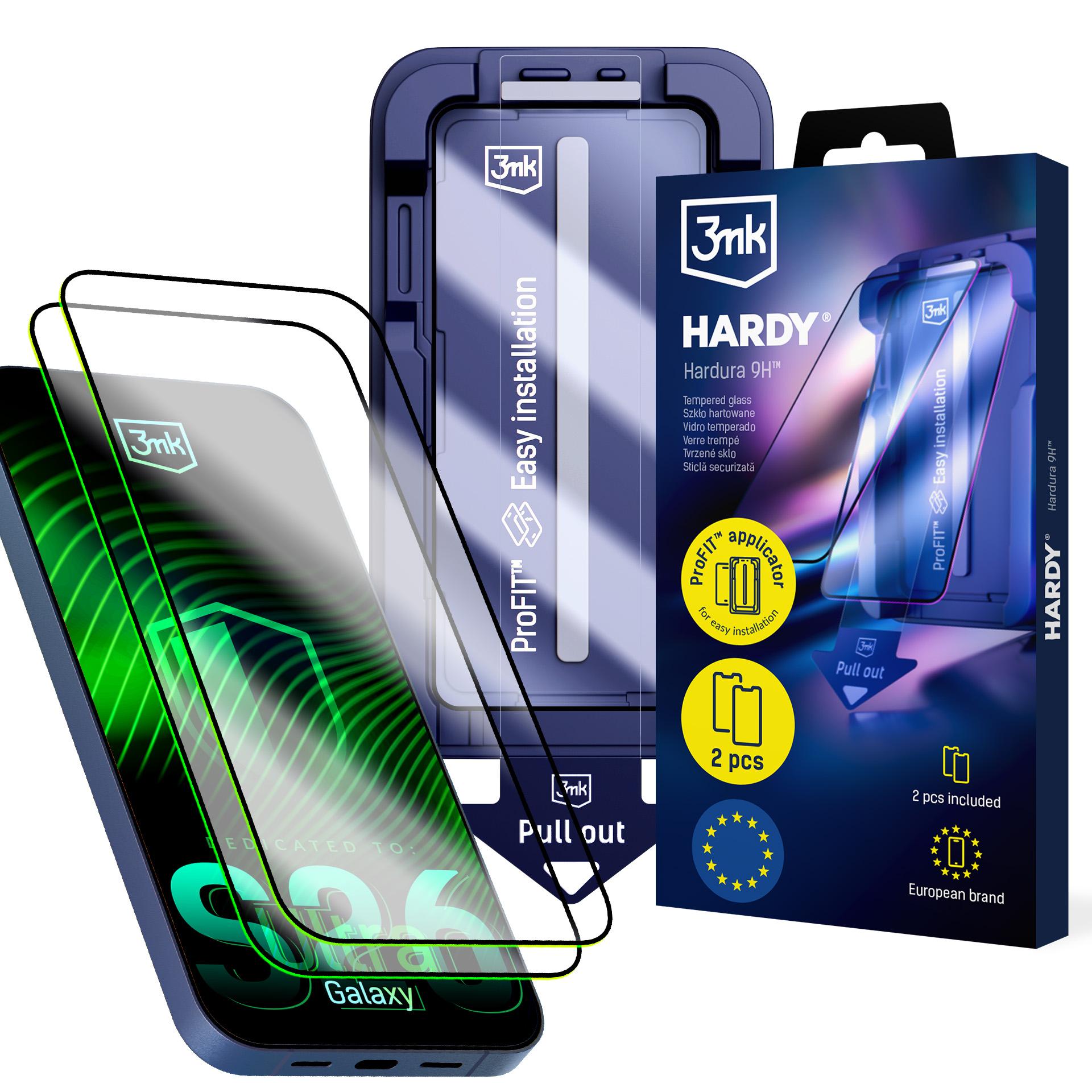2x Temperované sklo s aplikátorem na Samsung Galaxy S26 Ultra - 3mk HARDY® Hardura 9H™