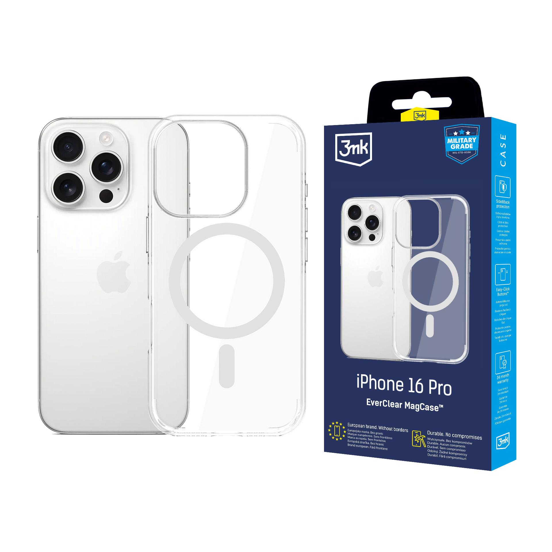 Pancéřové pouzdro s MagSafe na Apple iPhone 16 Pro - 3mk EverClear MagCase
