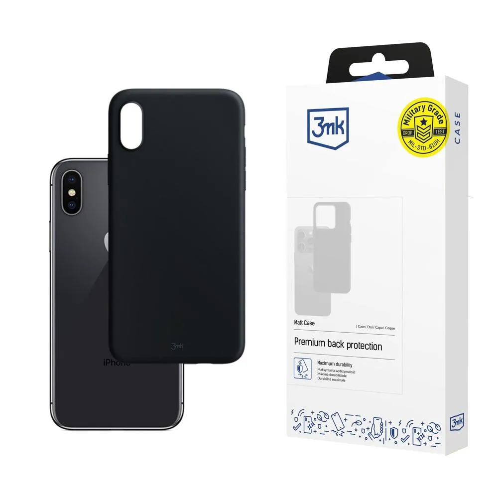 Pouzdro na Apple iPhone X/XS - 3mk Matt Case Černá