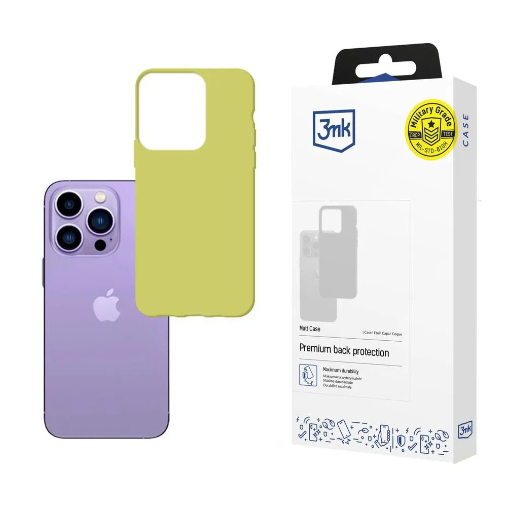 Pouzdro na Apple iPhone 14 Pro Max - 3mk Matt Case Lime