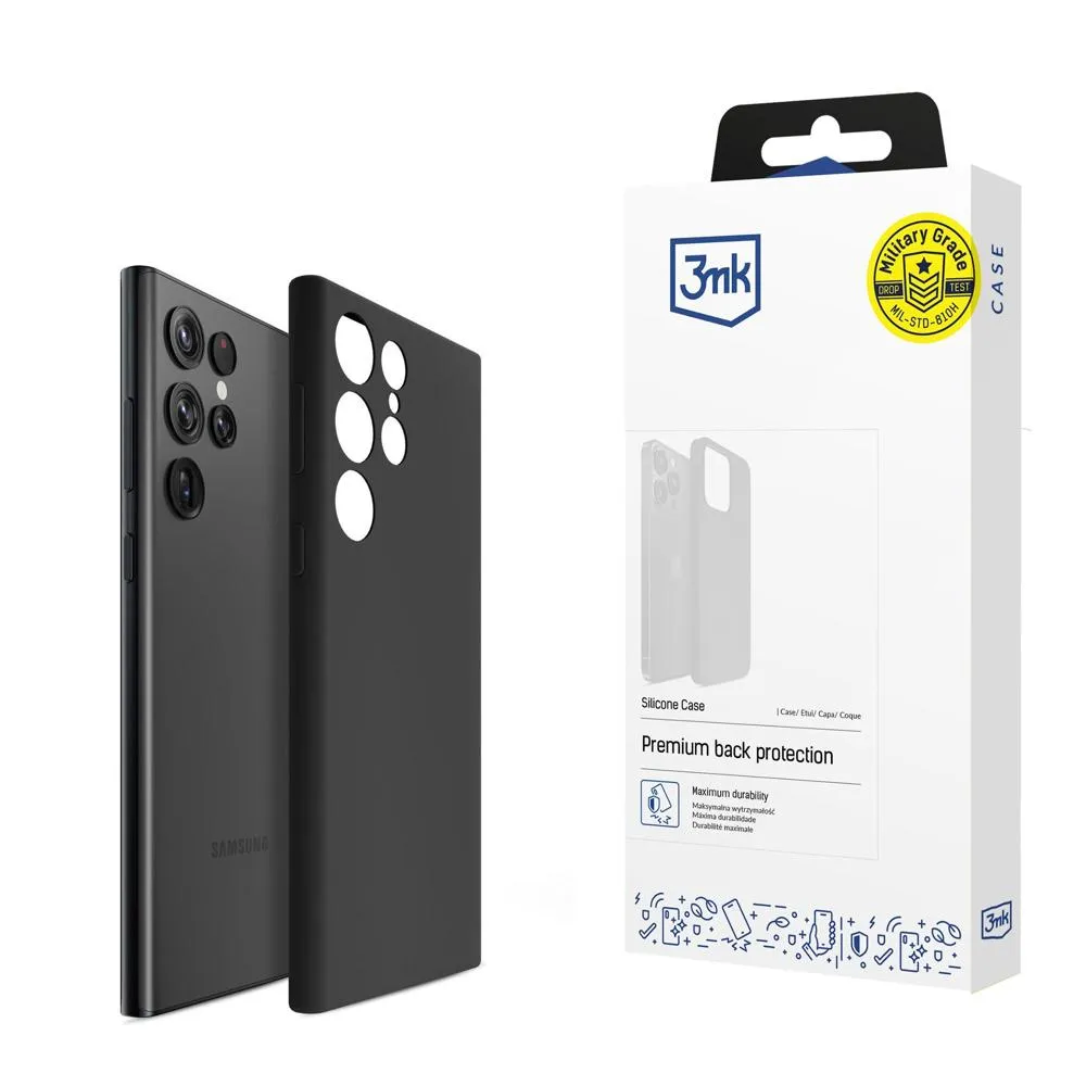 Pouzdro na Samsung Galaxy S24 Ultra - 3mk Silikonové pouzdro Černé