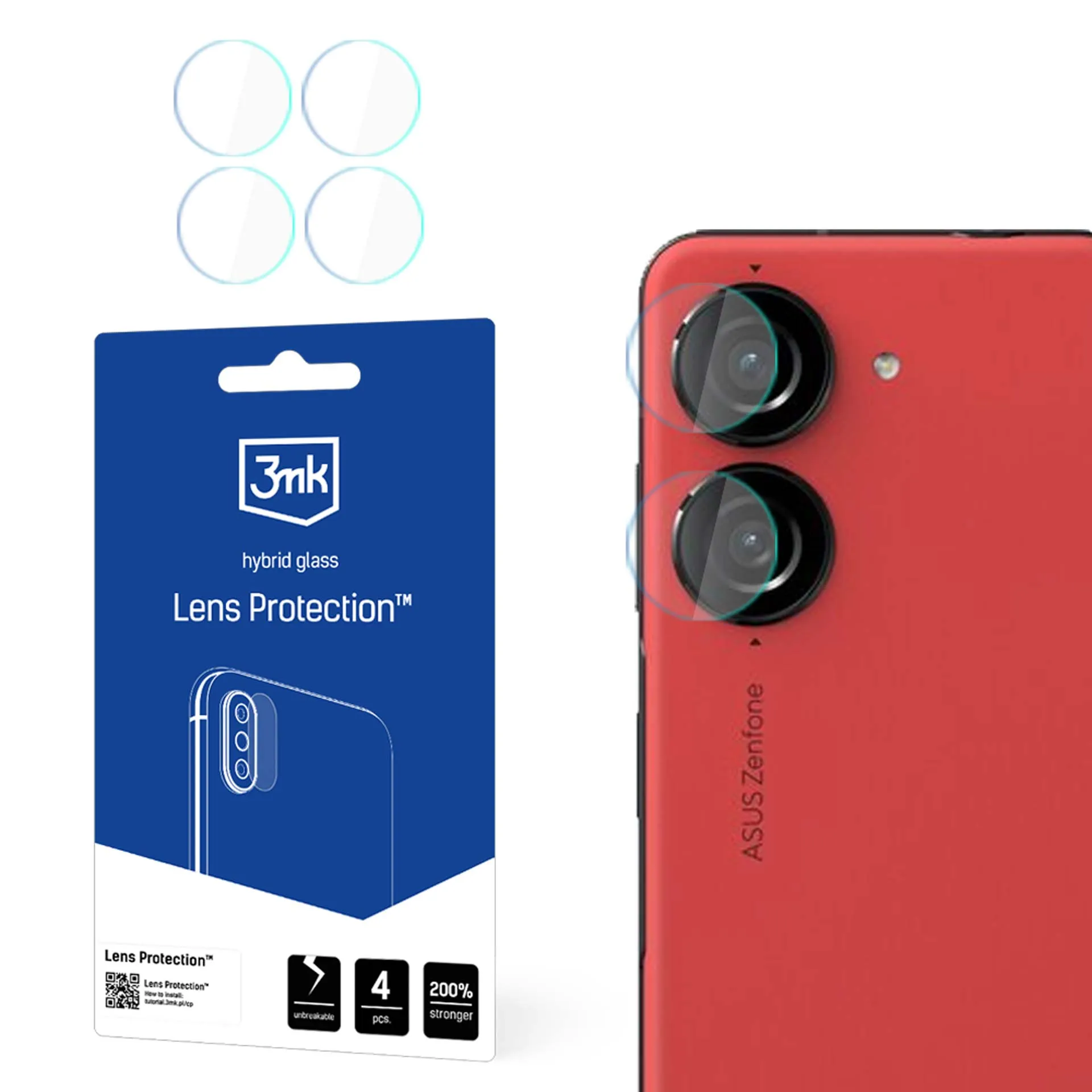 Sklo na objektiv fotoaparátu pro Asus Zenfone 10 - 3mk Lens Protection