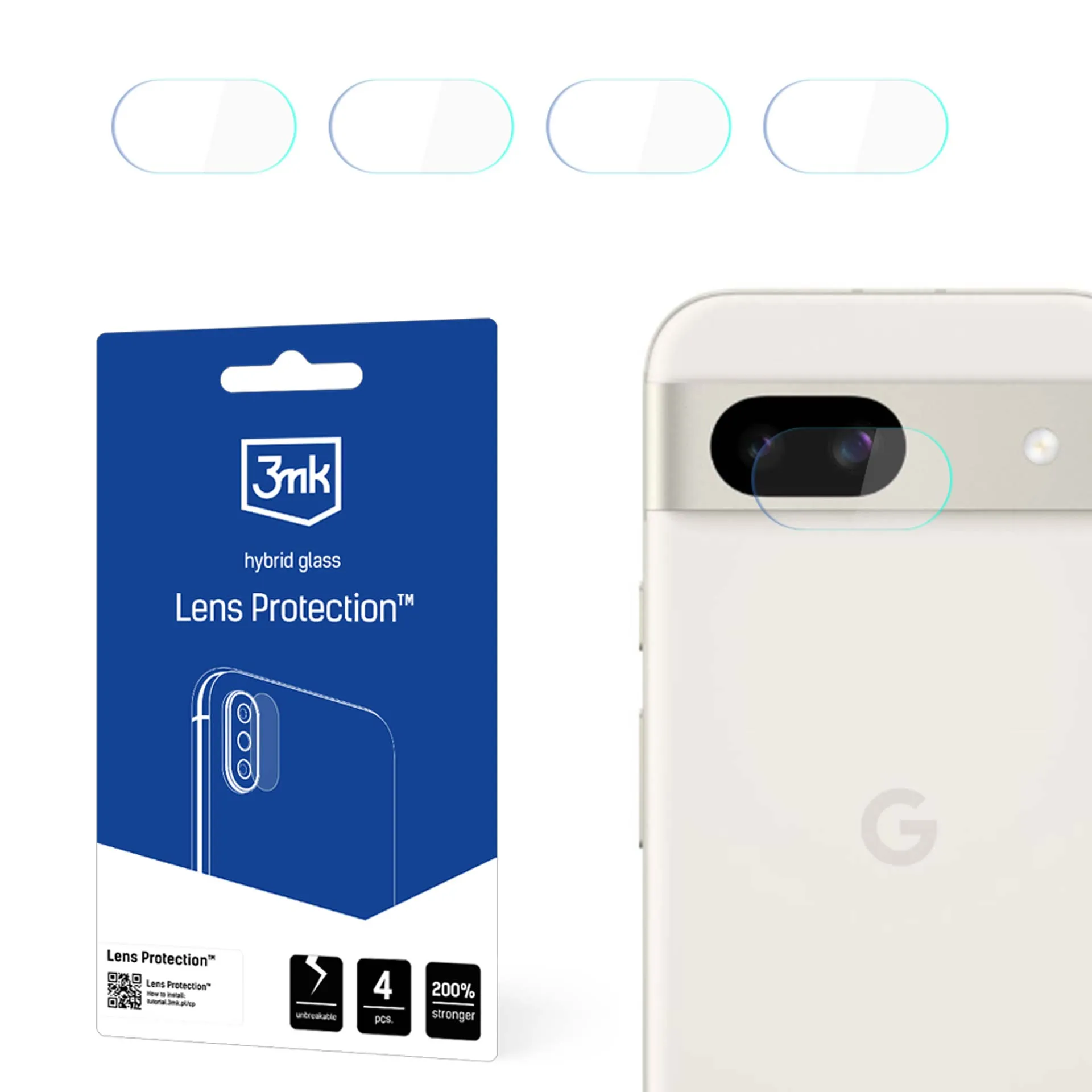 Sklo na objektiv fotoaparátu pro Google Pixel 8A 5G - 3mk Lens Protection