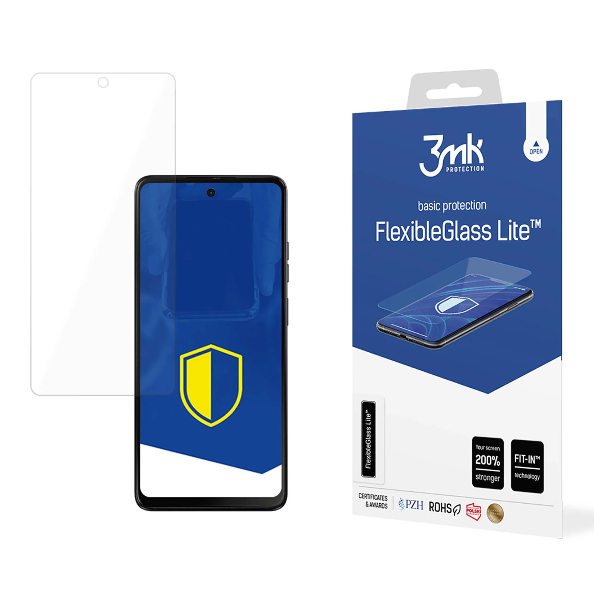 Nerozbitné hybridní sklo na Motorola Moto G34 5G - 3mk FlexibleGlass Lite