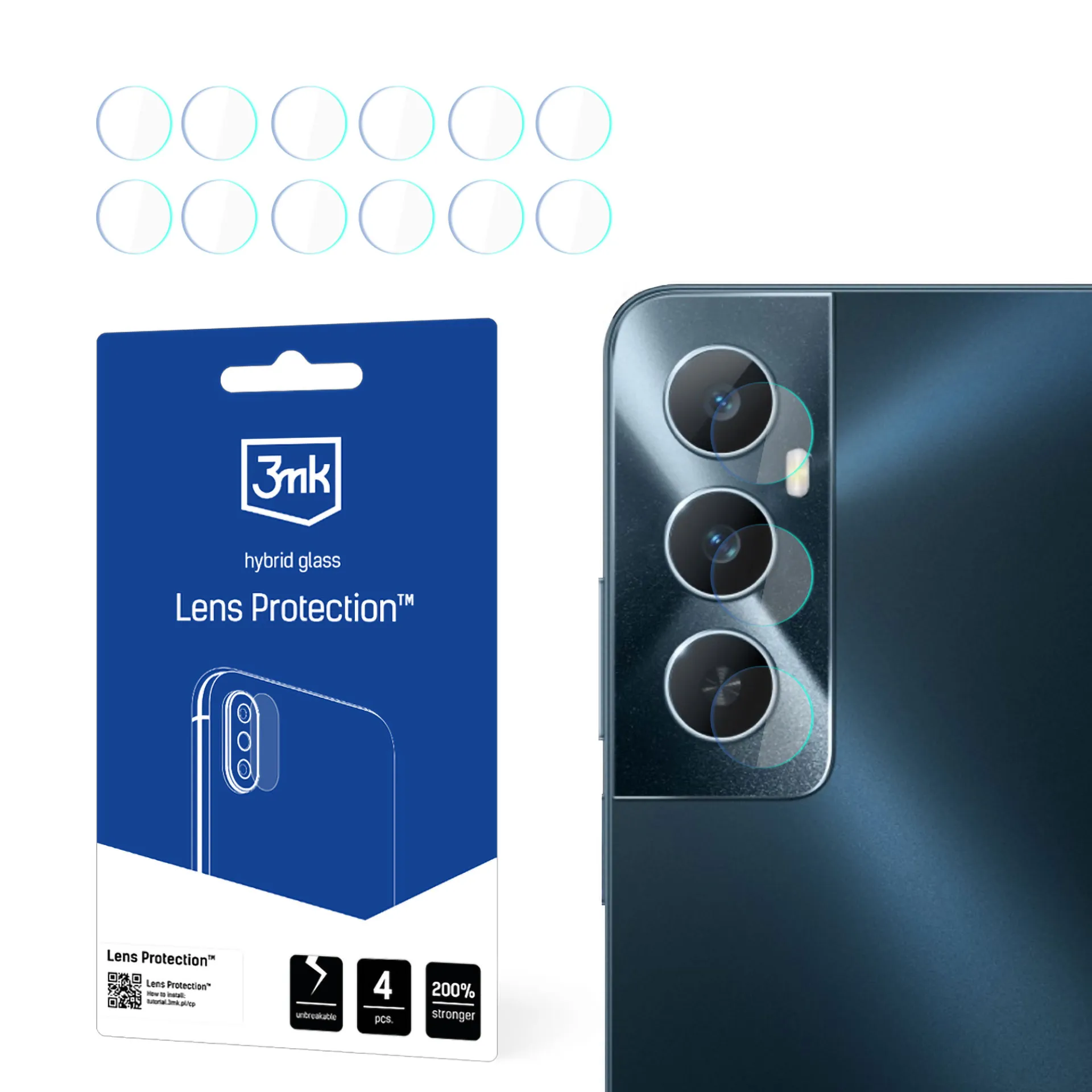 Sklo na objektiv fotoaparátu pro Realme C65 - 3mk Lens Protection