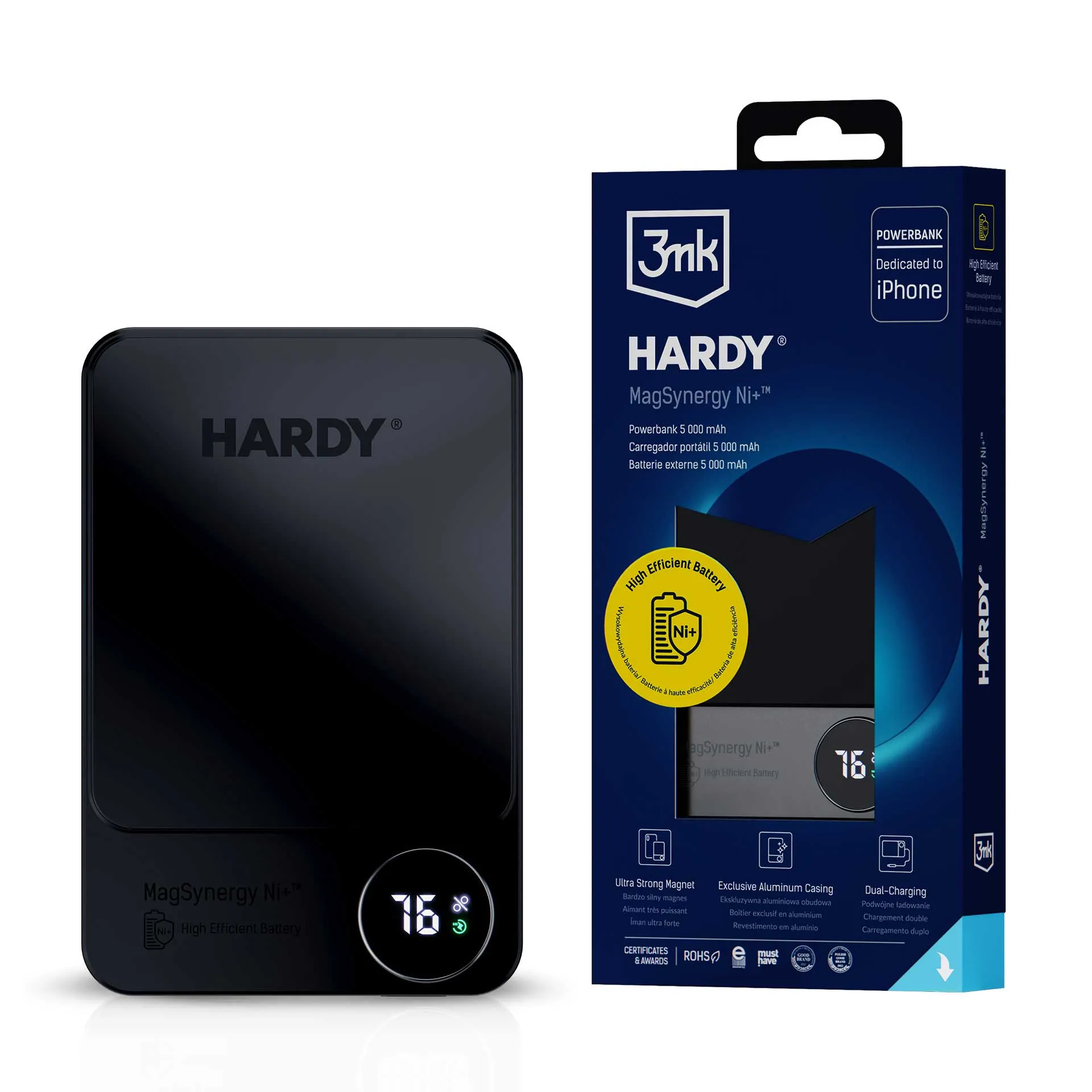 Powerbanka 3mk HARDY® MagSynergy Ni+ 5000mAh™ 22.5W USB-C Lightning