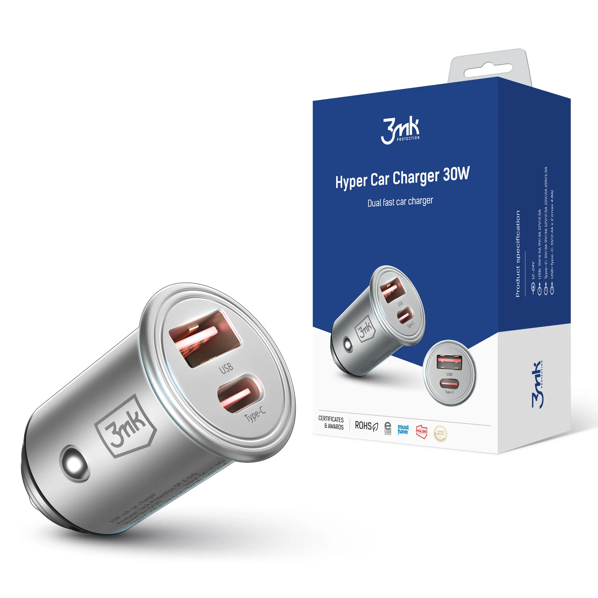 Autonabíječka 30W - 3mk Hyper Car Charger