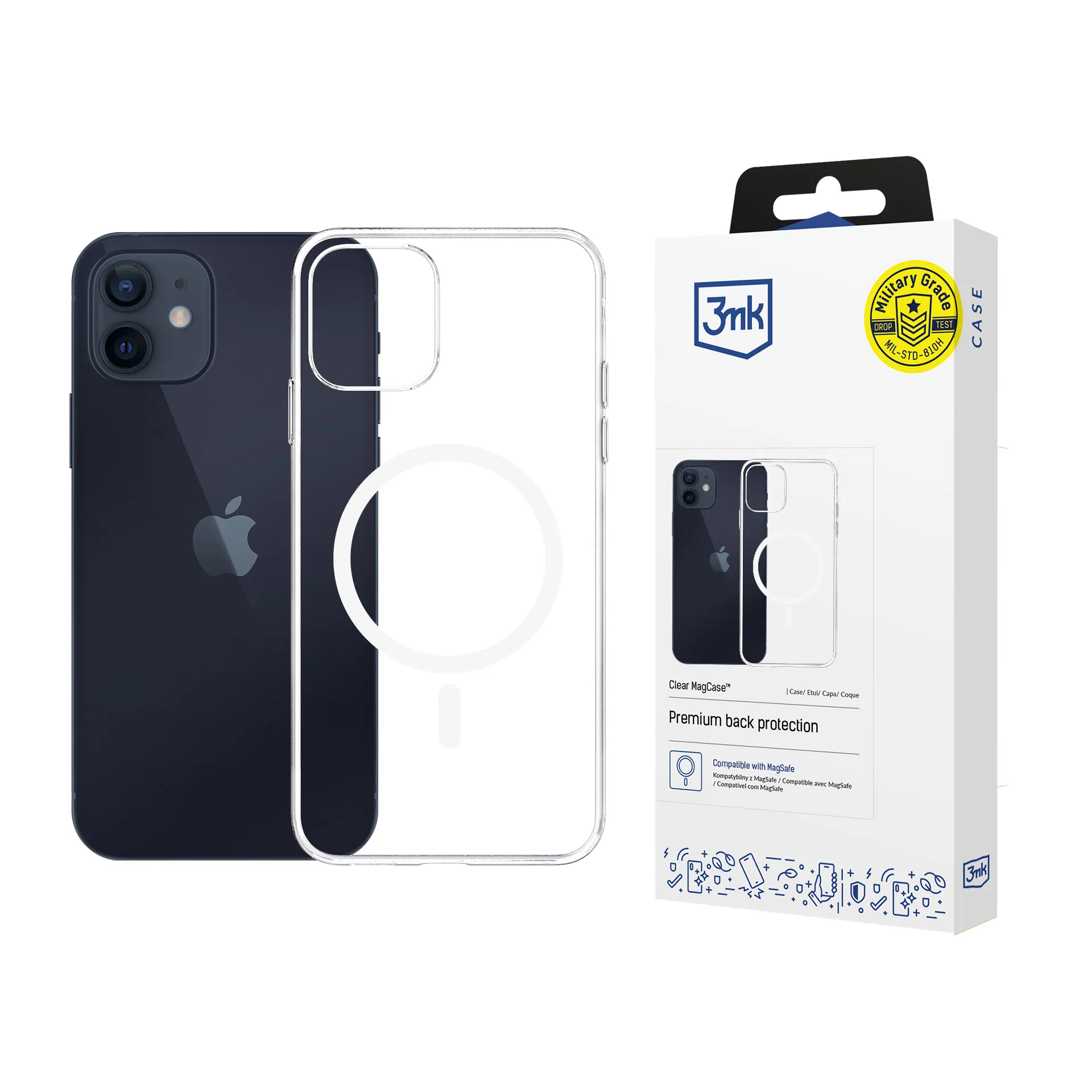 Pouzdro na Apple iPhone 12/12 Pro - 3mk Clear MagCase