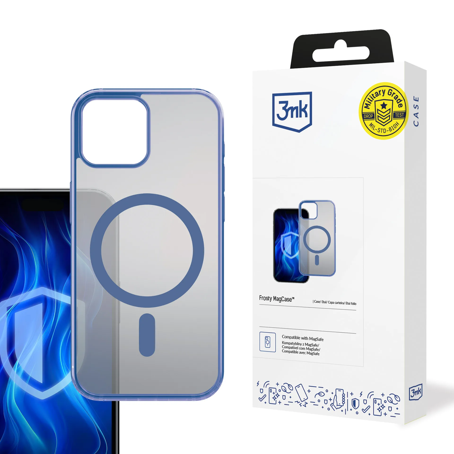 Pouzdro na Apple iPhone 12 Pro Max - 3mk Frosty MagCase Blue