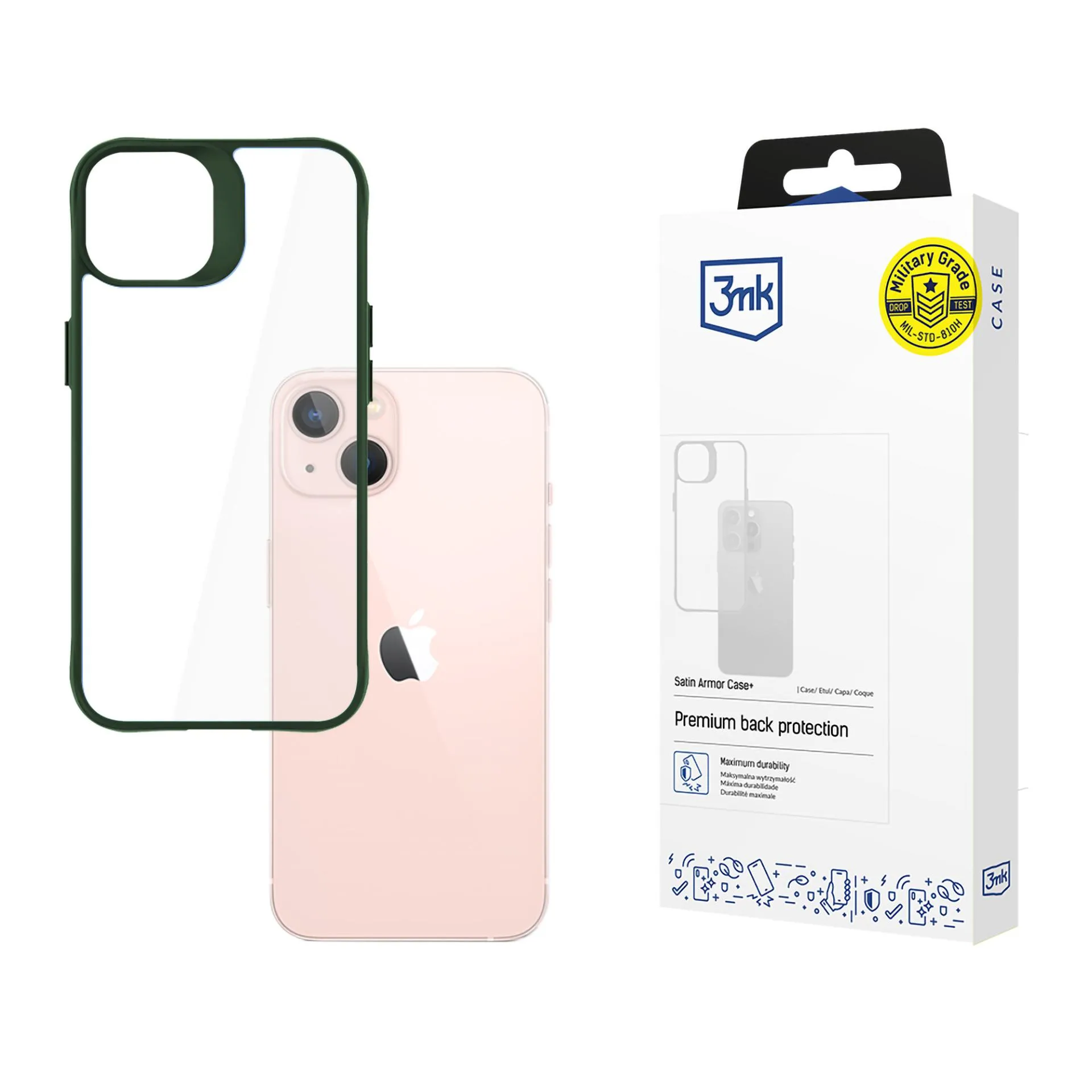 Pouzdro na Apple iPhone 14 - 3mk Satin Armor Case+ Zelené