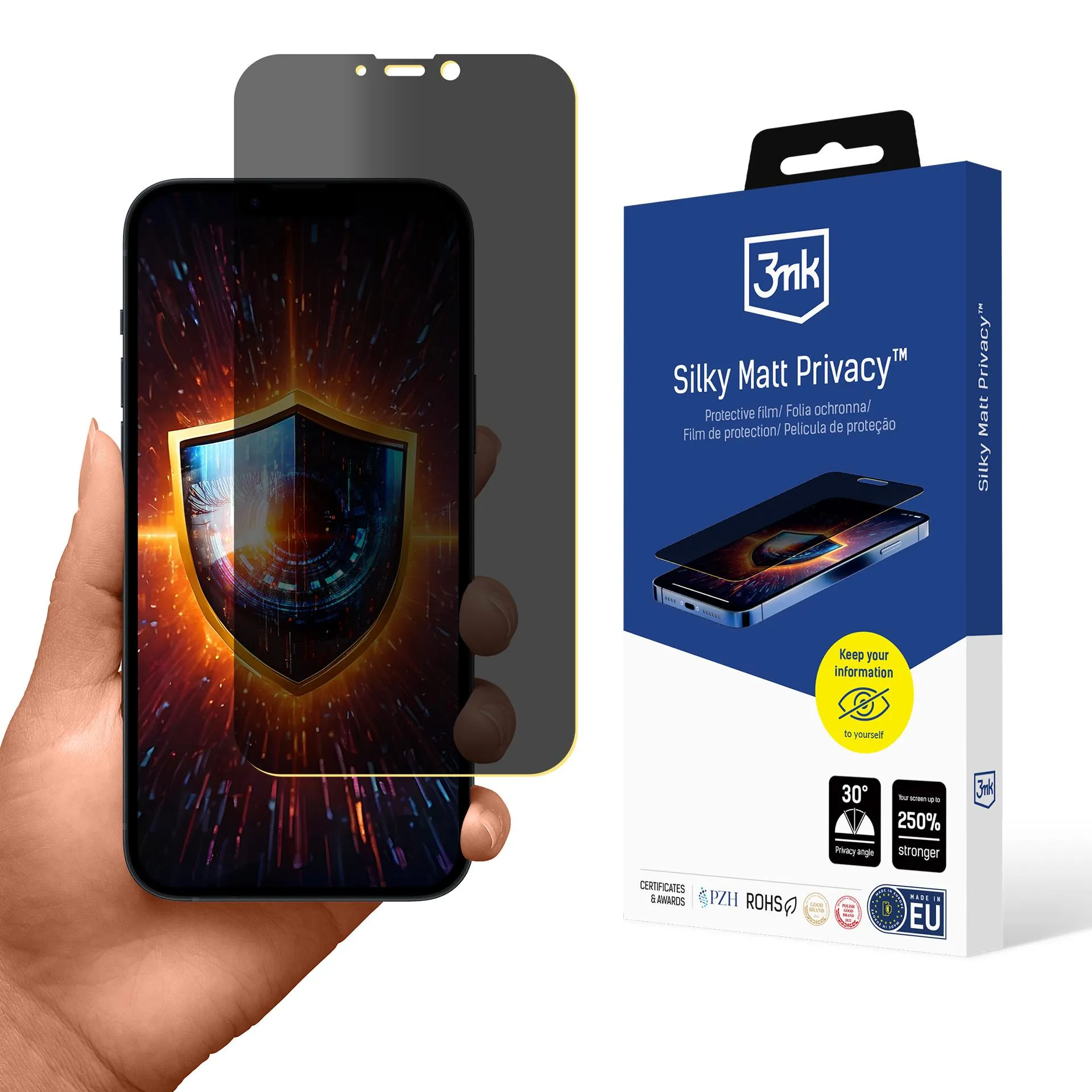 Fólie pro soukromí na Apple iPhone 14 Plus - 3mk Silky Matt Privacy