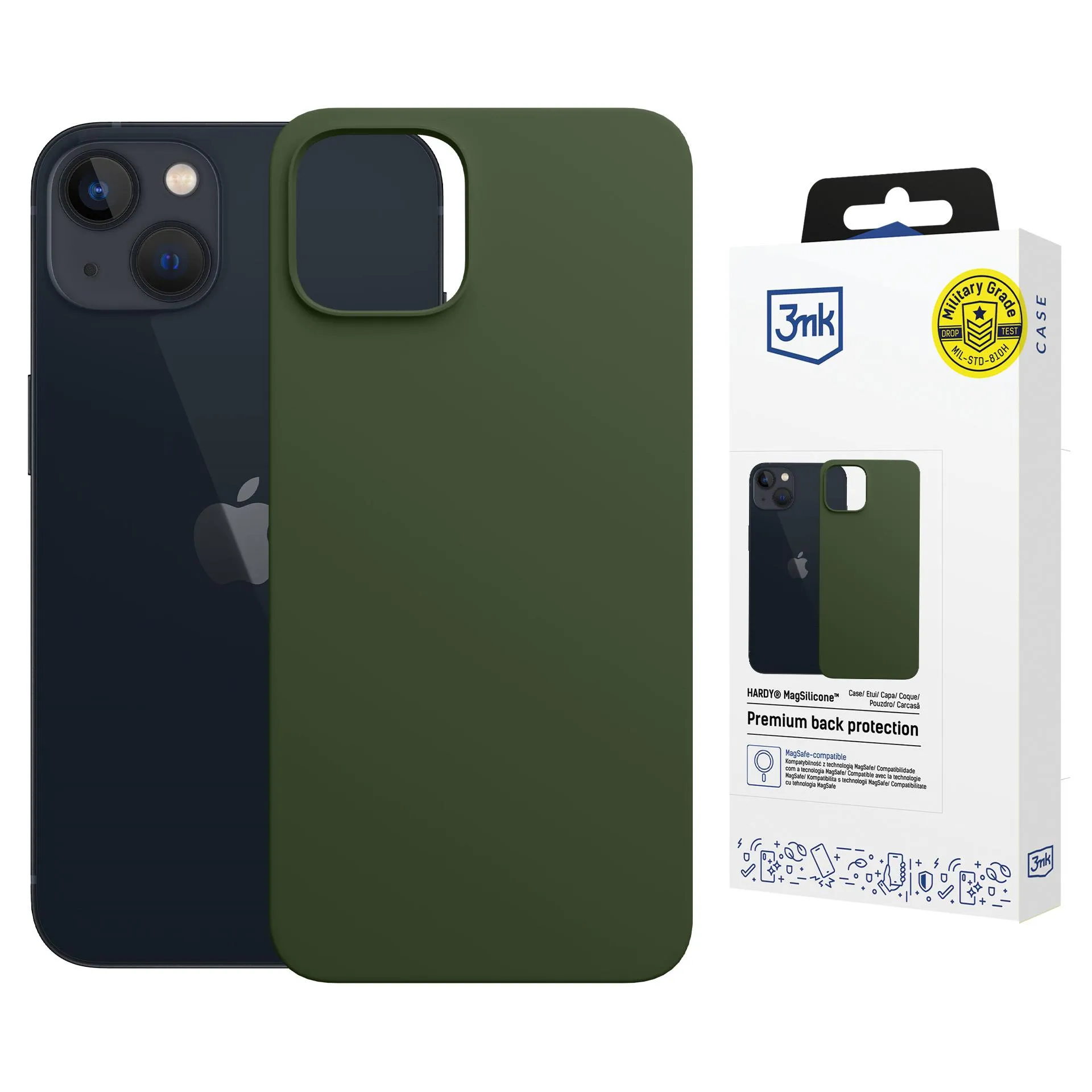 Pouzdro na Apple iPhone 15 - 3mk Hardy MagSilicone Alpine Green
