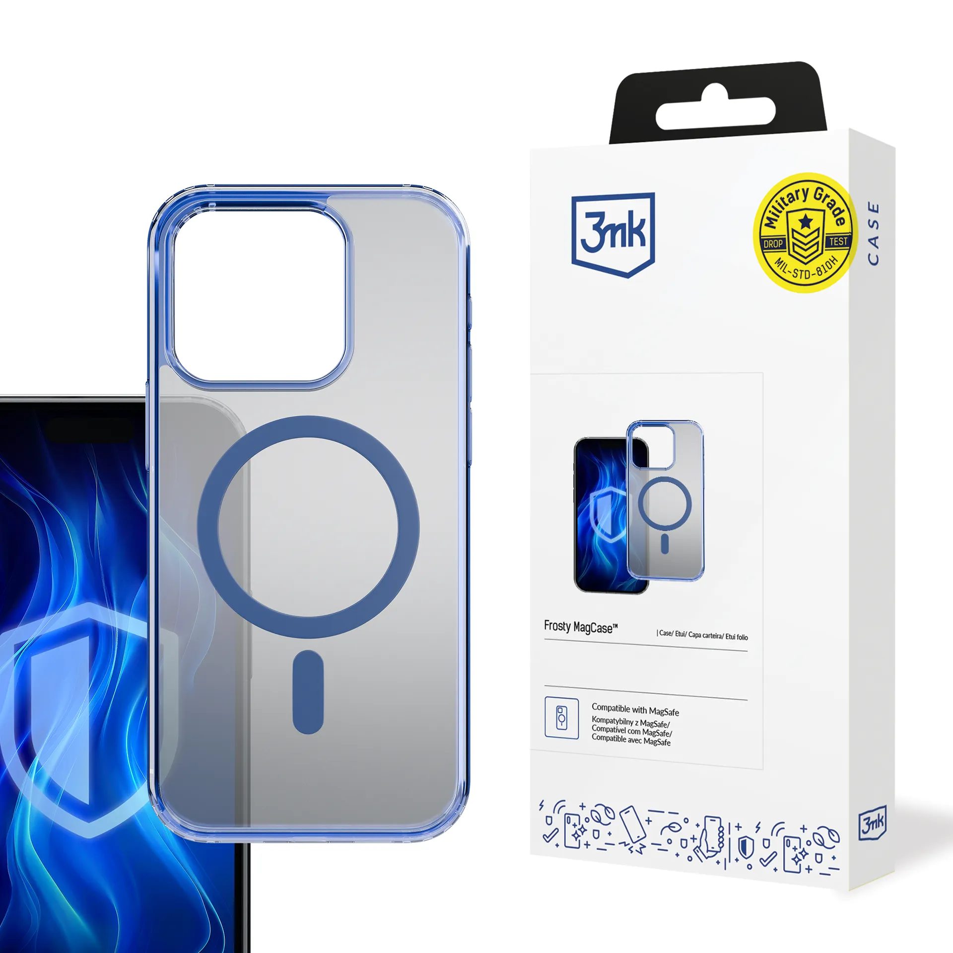 Pouzdro na Apple iPhone 15 Pro Max - 3mk Frosty MagCase Blue