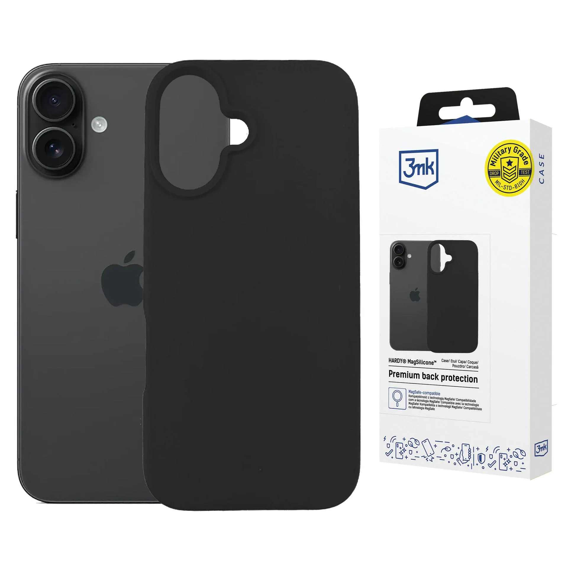 Pouzdro na Apple iPhone 16 - 3mk Hardy MagSilicone Graphite