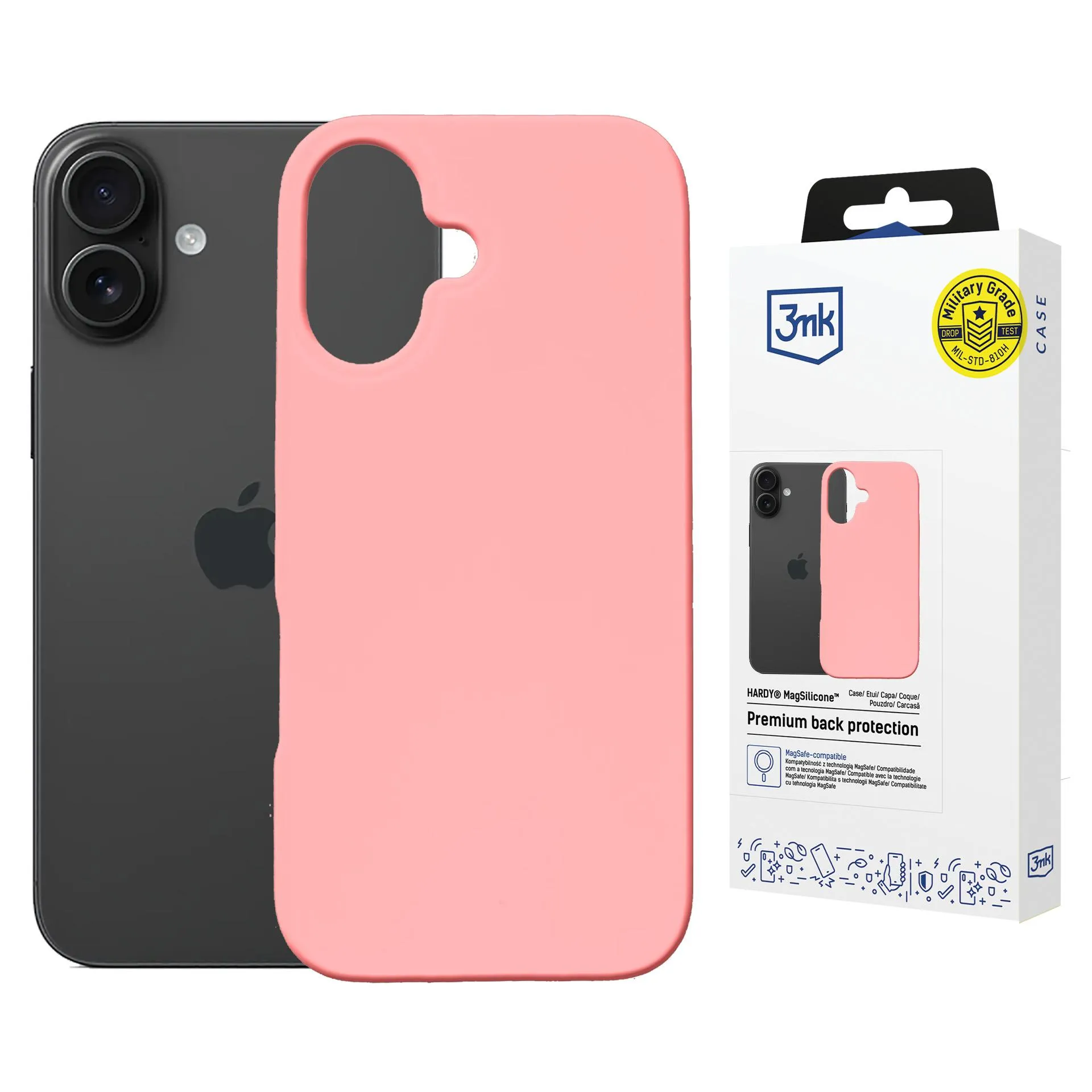 Pouzdro na Apple iPhone 16 - 3mk Hardy MagSilicone Růžové