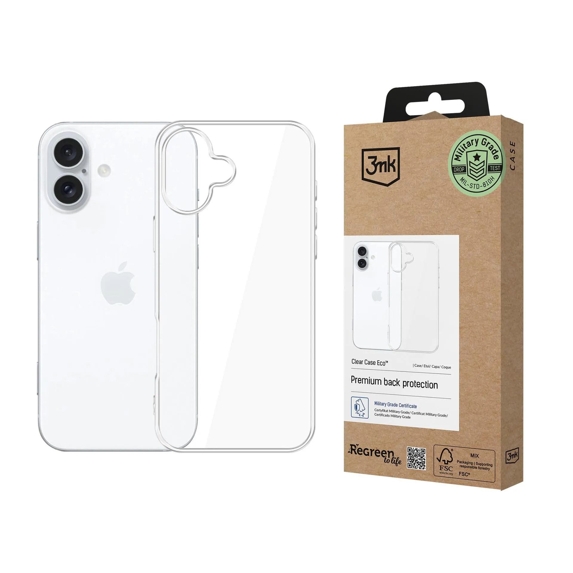 Pouzdro na Apple iPhone 16 Plus - 3mk Clear Case Eco