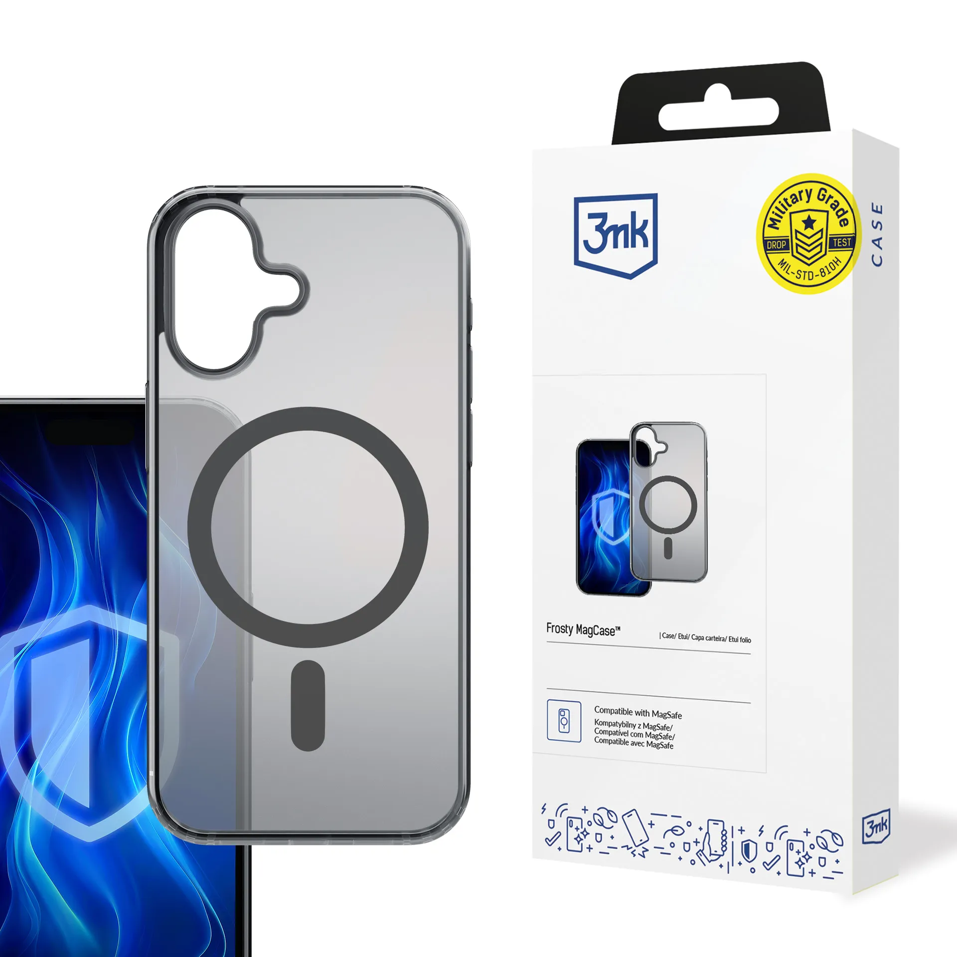 Pouzdro na Apple iPhone 16 Plus - 3mk Frosty MagCase Černý