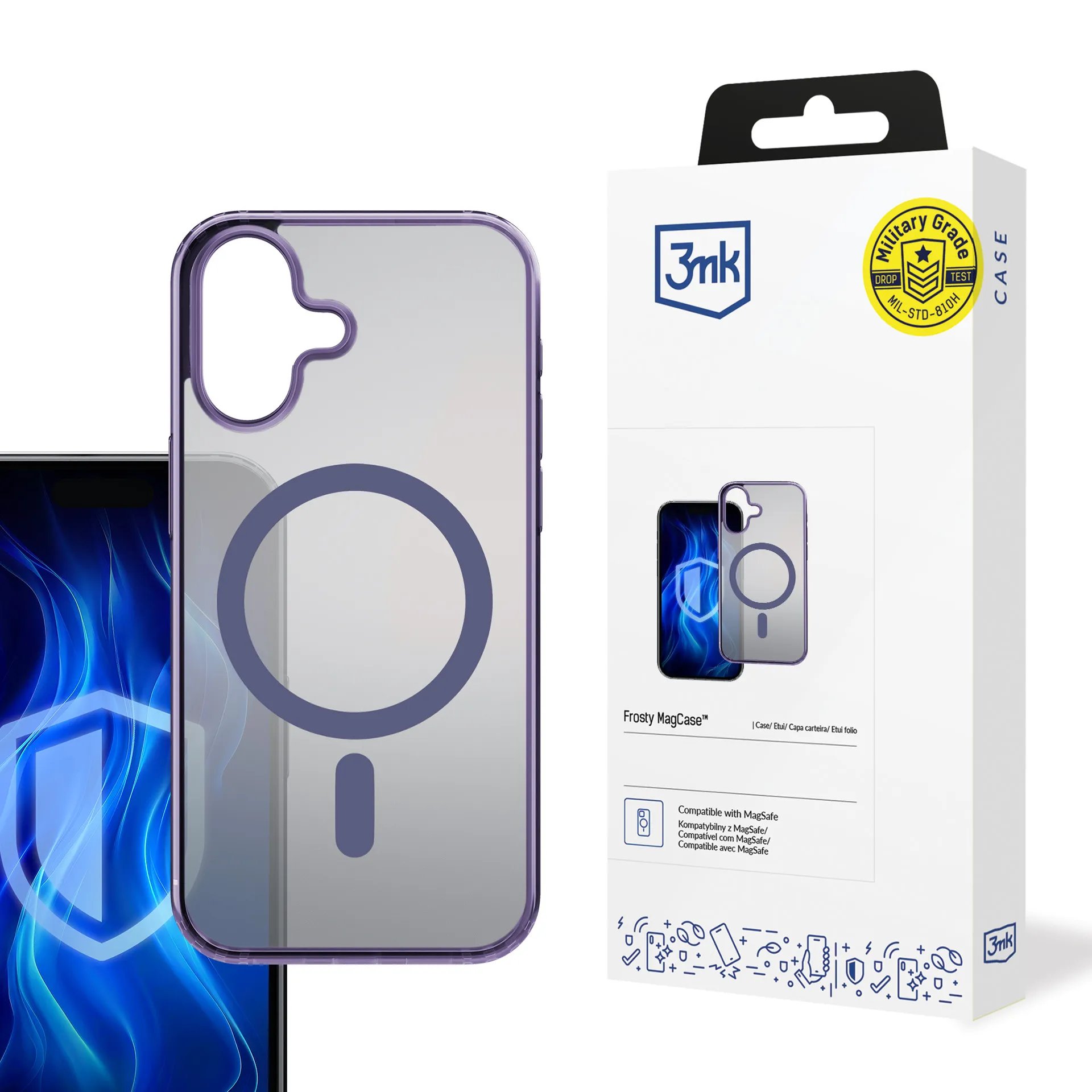 Pouzdro na Apple iPhone 16 Plus - 3mk Frosty MagCase Fialová