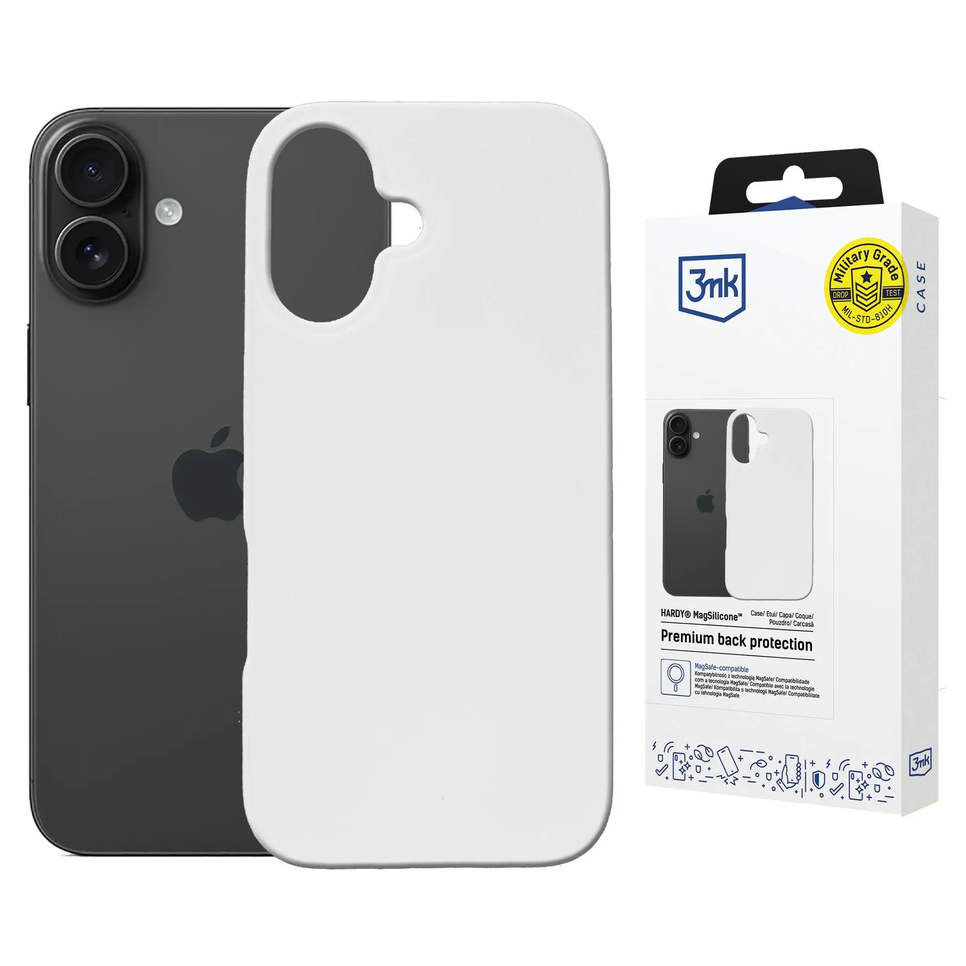 Pouzdro na Apple iPhone 16 Plus - 3mk Hardy MagSilicone Bílá