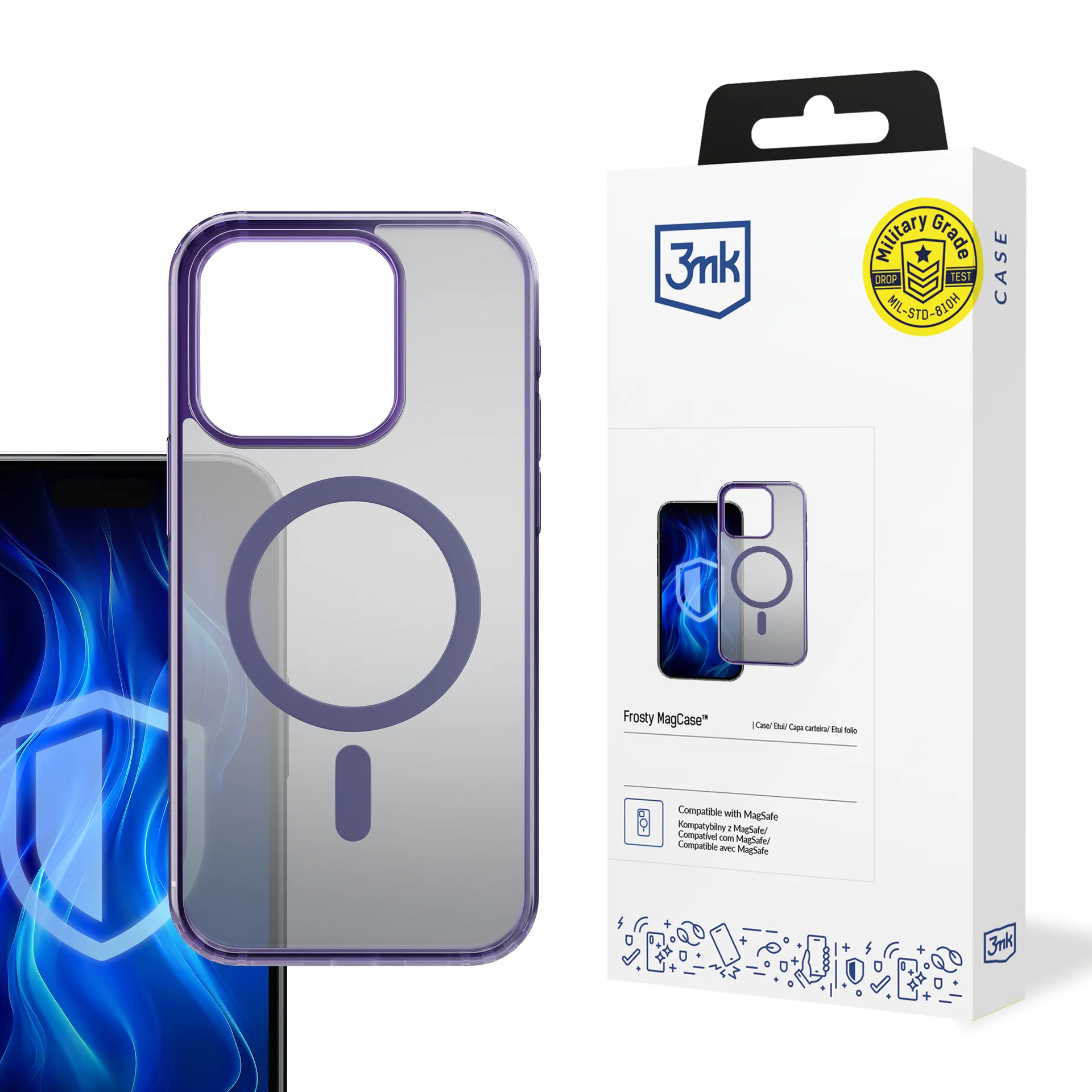 Pouzdro na Apple iPhone 16 Pro - 3mk Frosty MagCase Fialová