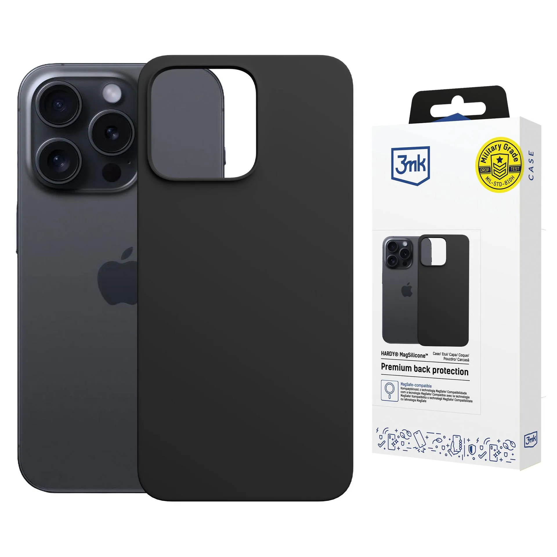 Pouzdro na Apple iPhone 16 Pro - 3mk Hardy MagSilicone Graphite