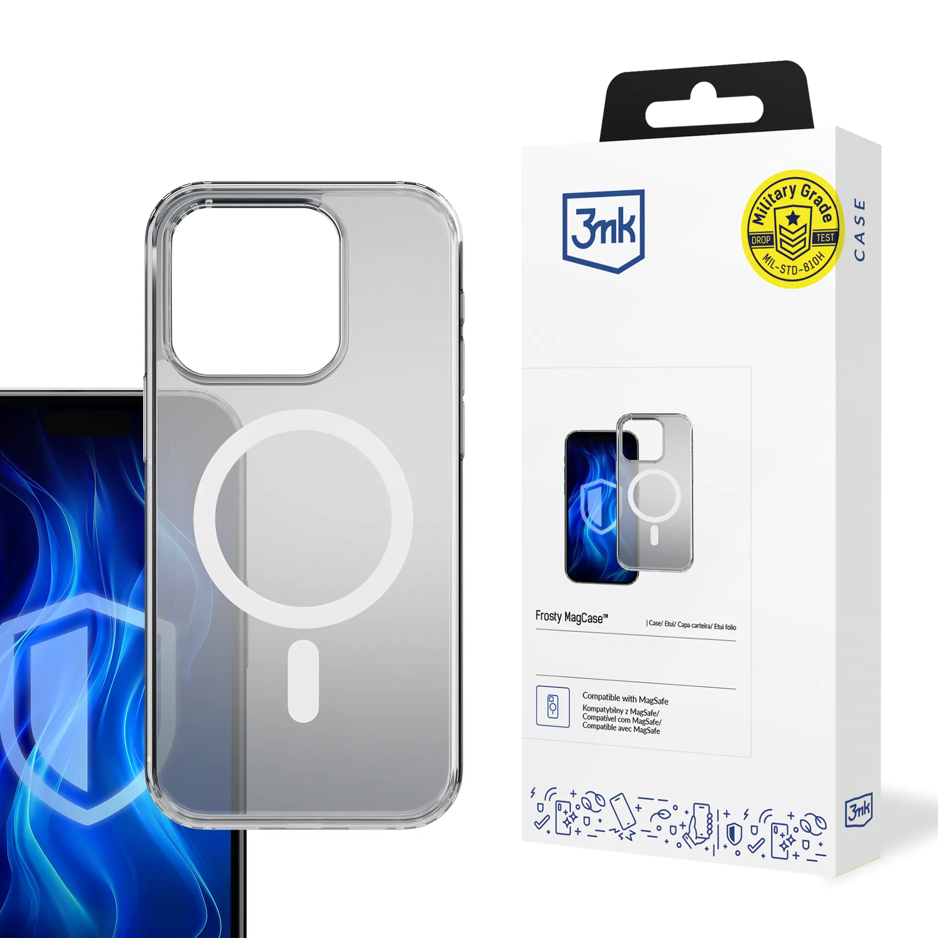 Pouzdro na Apple iPhone 16 Pro Max - 3mk Frosty MagCase White