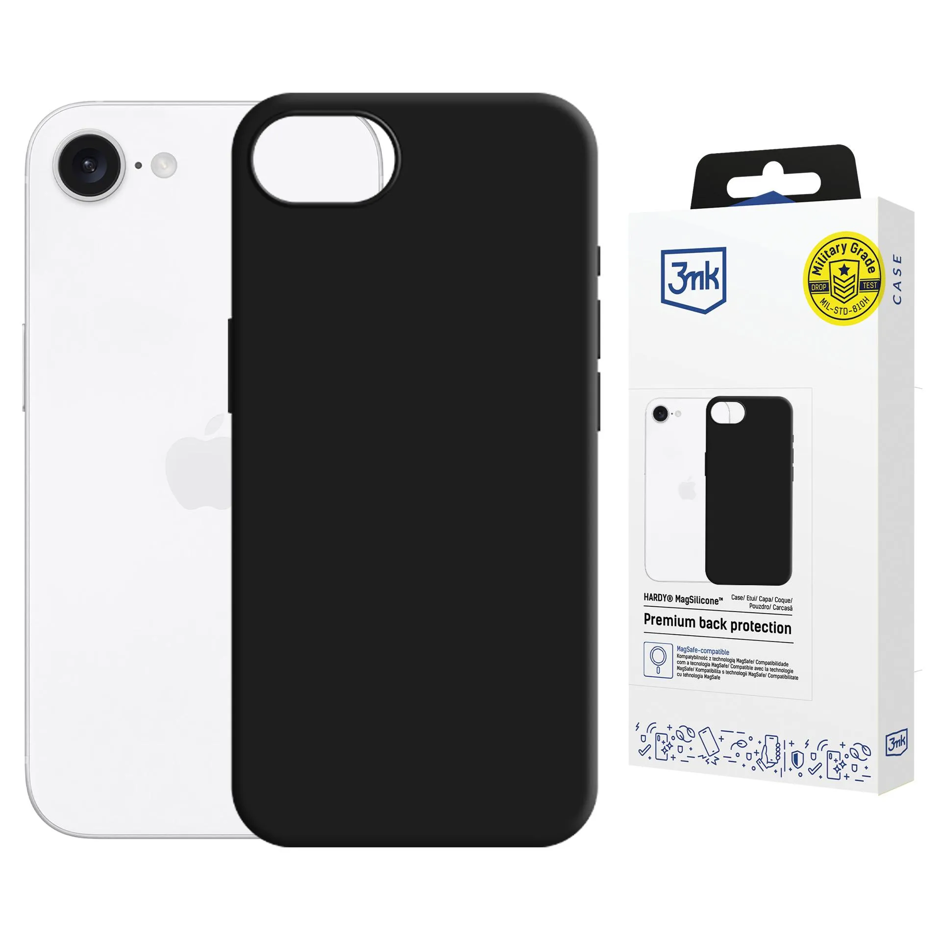 Pouzdro na Apple iPhone 16E - 3mk Hardy MagSilicone Černé