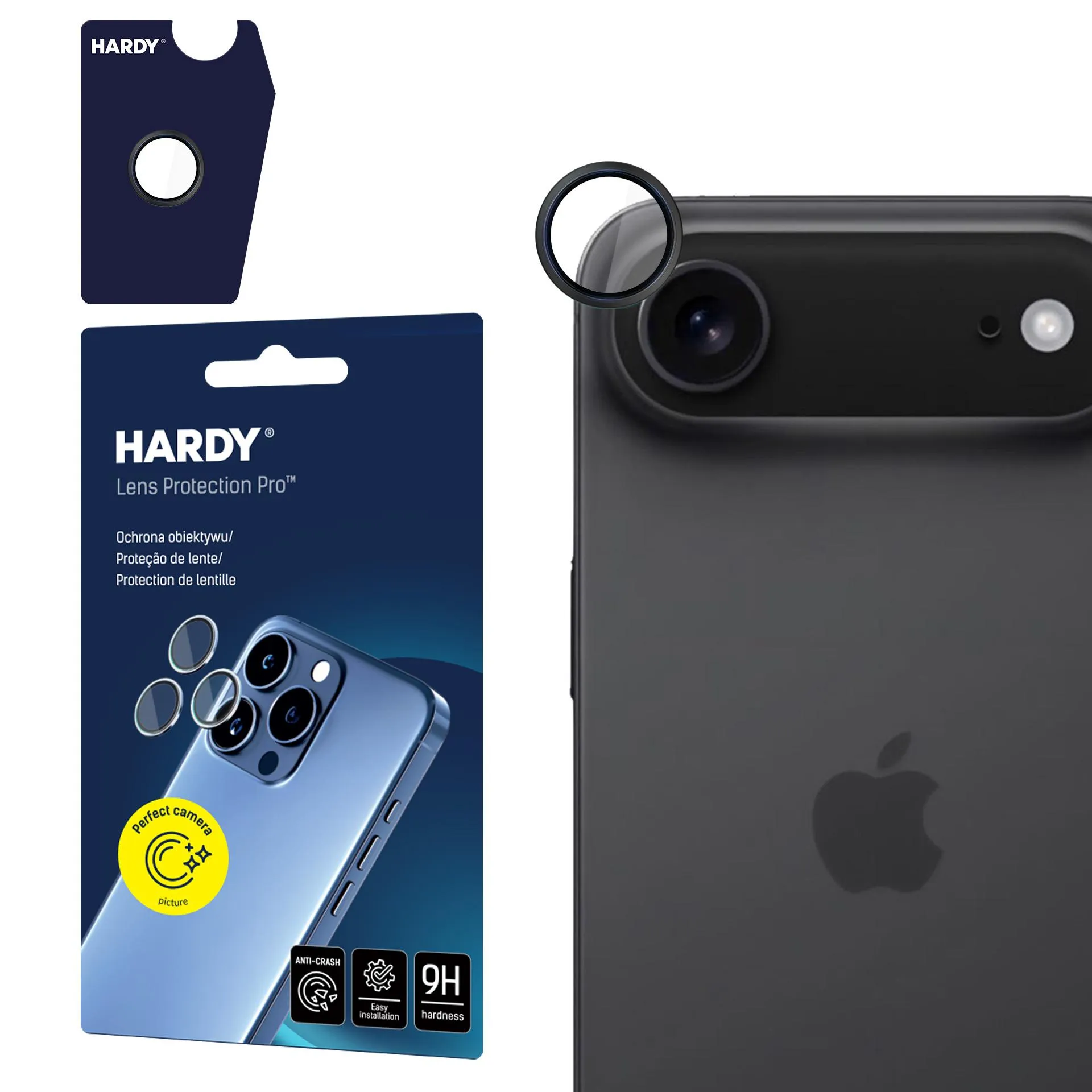 Ochrana objektivu na Apple iPhone 17 Air - 3mk HARDY Lens Protection Pro