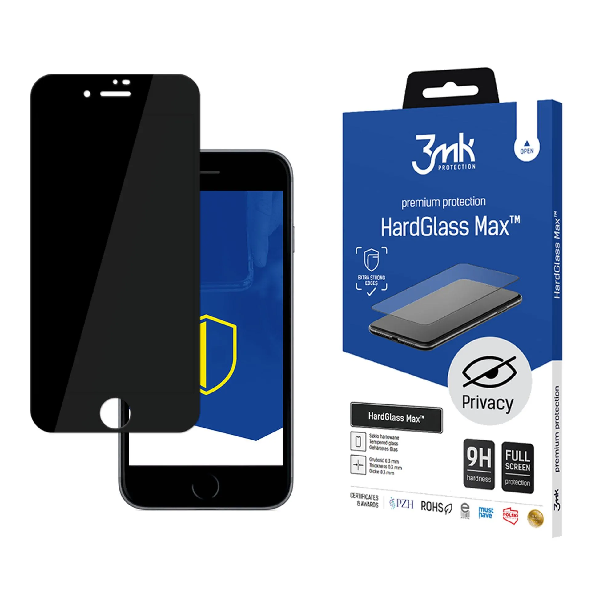 Sklo na ochranu soukromí pro Apple iPhone 8 - 3mk HardGlass Max Privacy