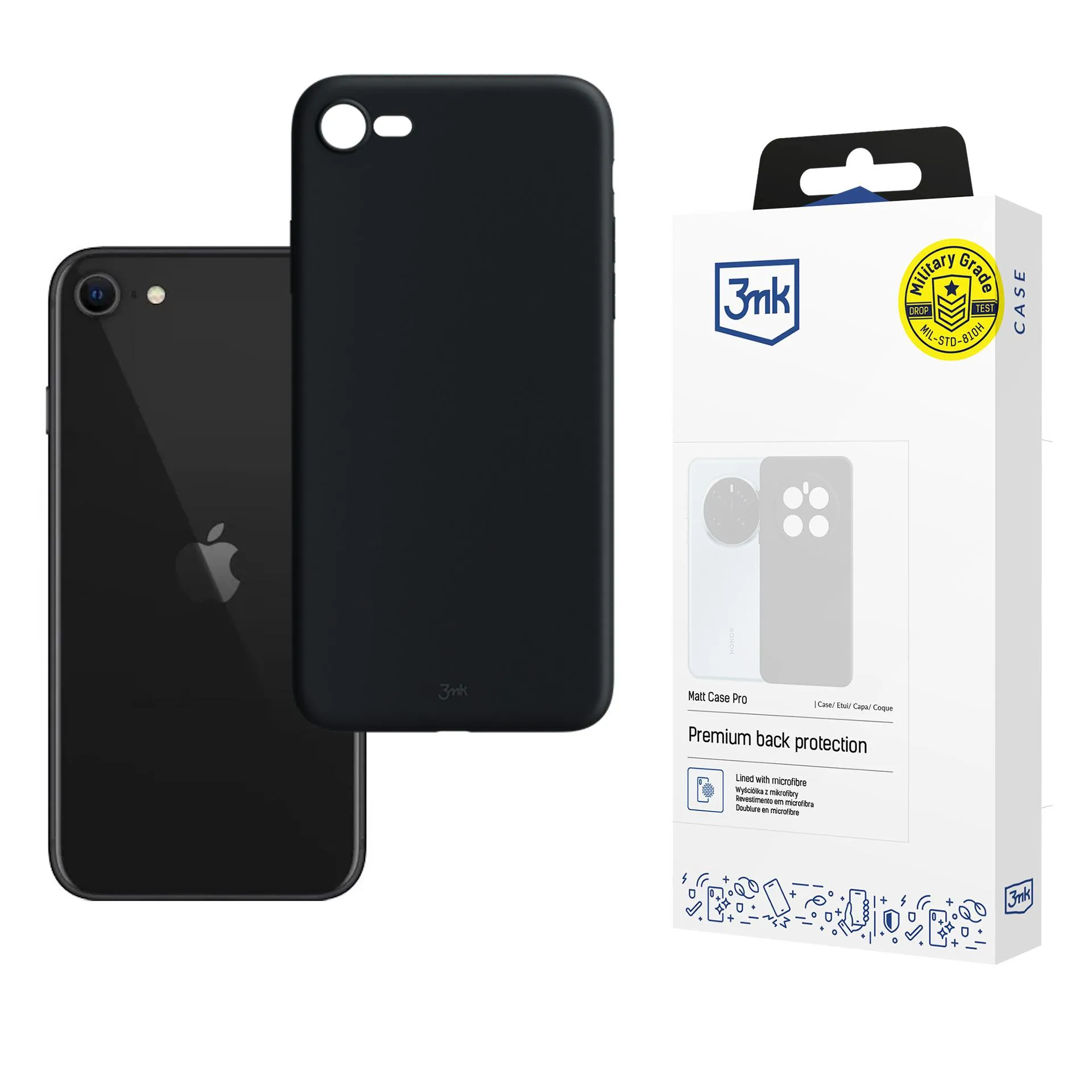 Pouzdro na Apple iPhone SE 2020 - 3mk Matt Case Black