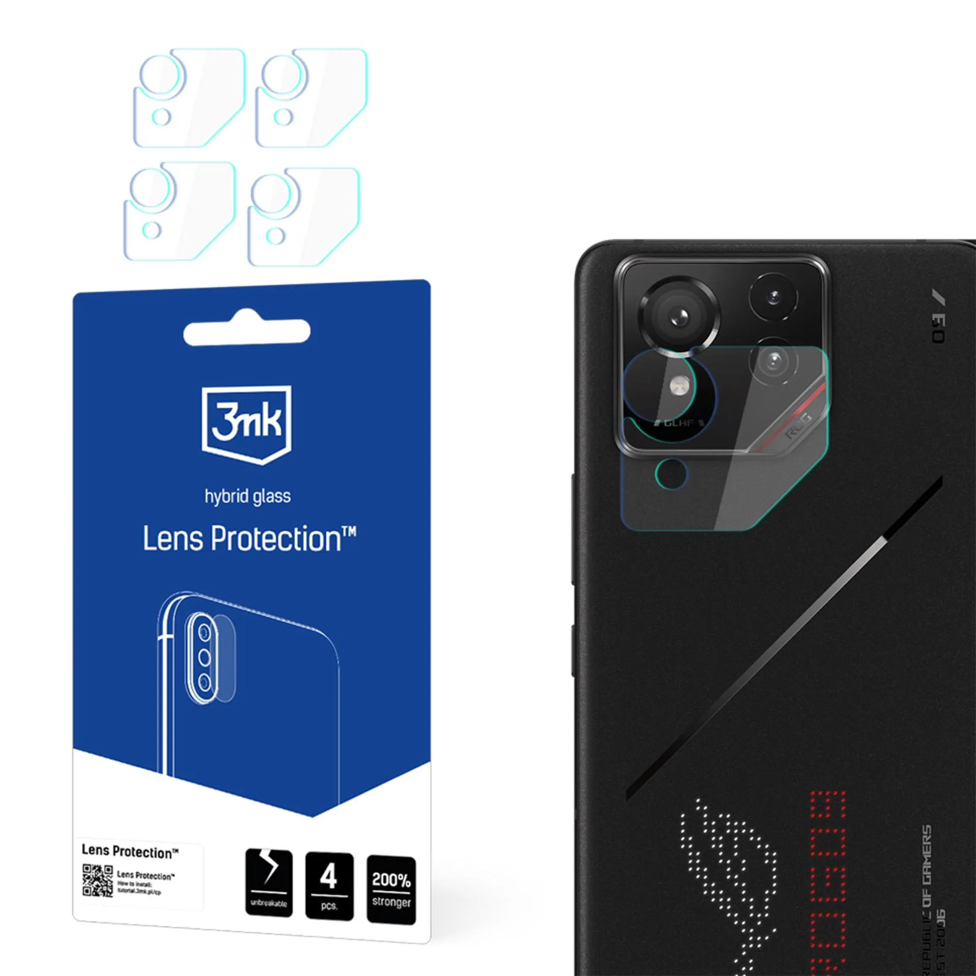 Sklo na objektiv fotoaparátu pro ASUS ROG Phone 9 FE - 3mk Lens Protection