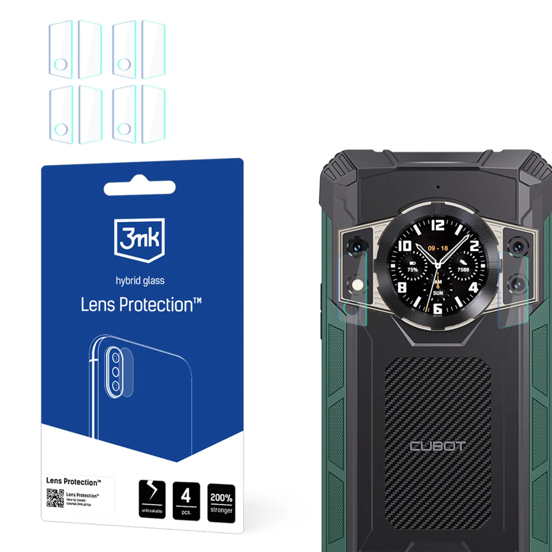 Sklo na objektiv fotoaparátu pro Cubot KingKong Ace 2 - 3mk Lens Protection
