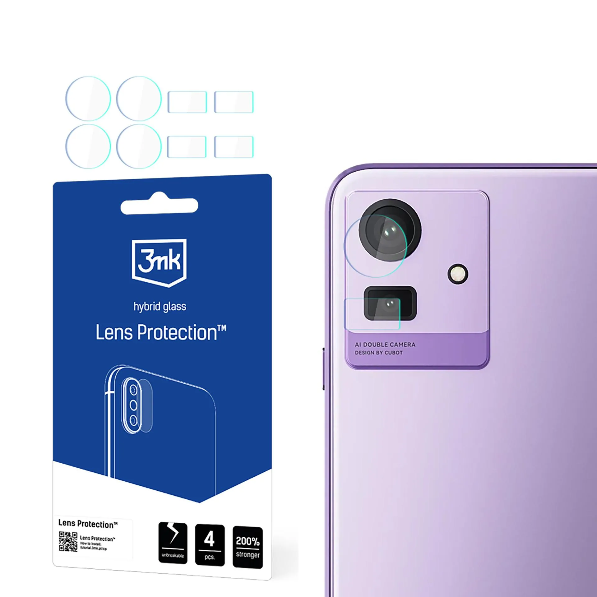 Sklo na objektiv fotoaparátu pro Cubot Note 50 - 3mk Lens Protection