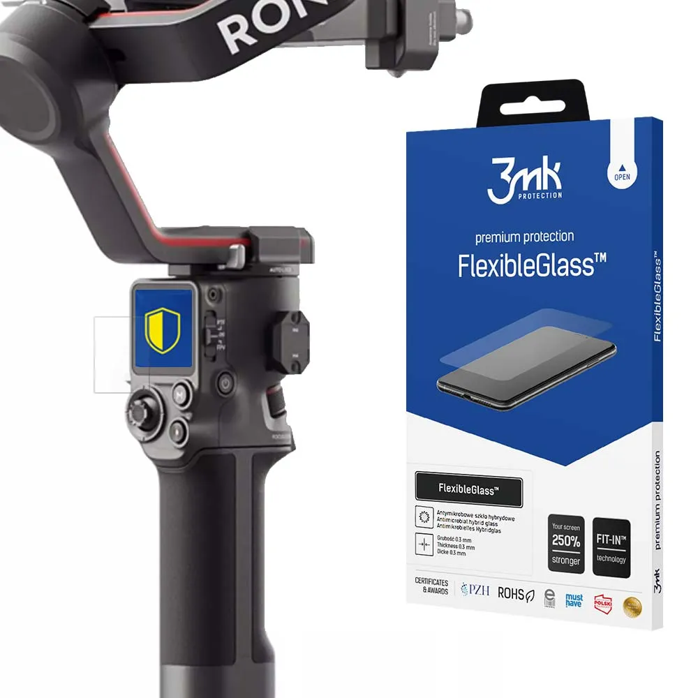 Hybridní nerozbitné sklo na DJI RS 3 / RS 3 Pro - 3mk FlexibleGlass™