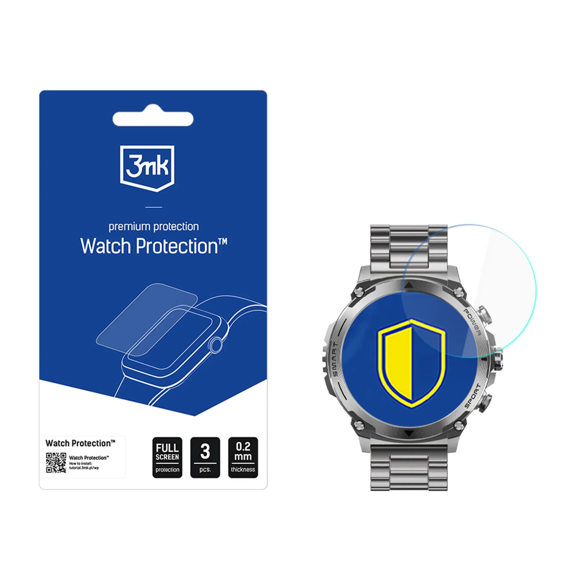 Ochranné sklo na displej chytrých hodinek Garett Atom - 3mk Watch Protection