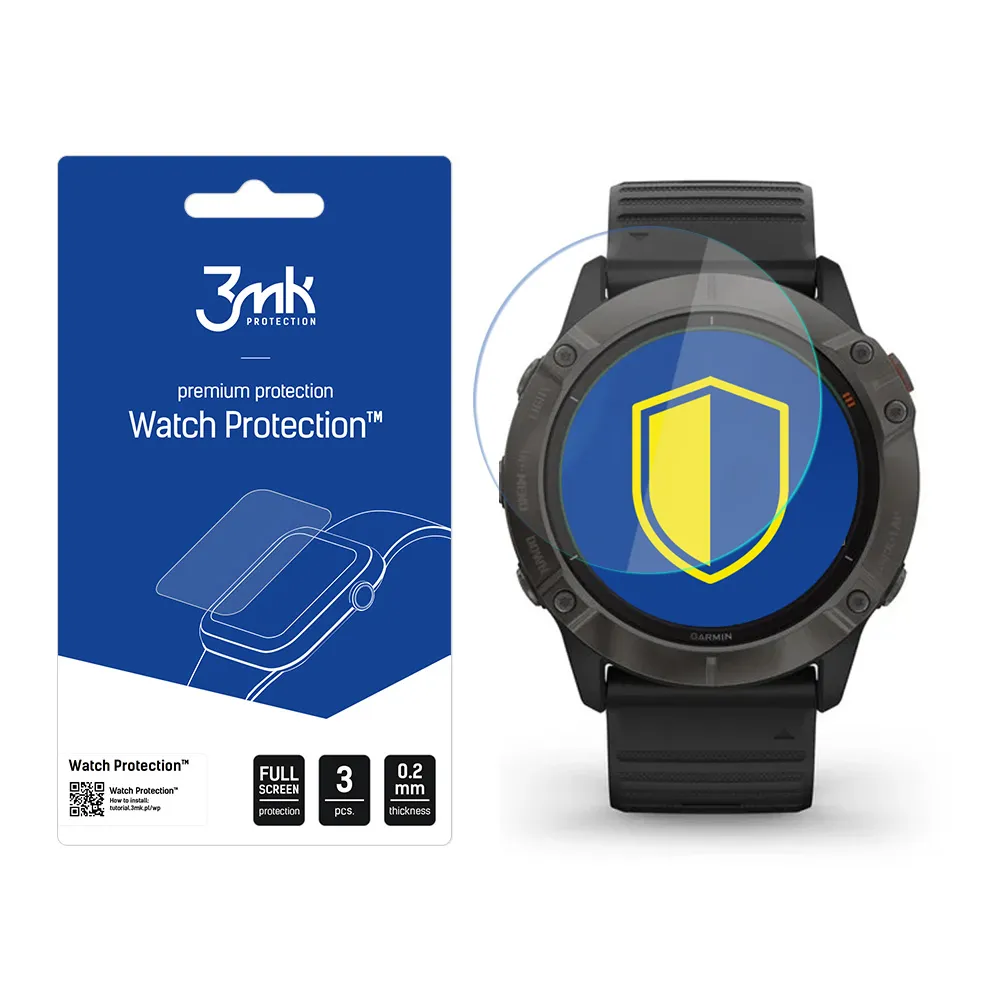 Ochranné sklo na displej chytrých hodinek Garmin Fenix 6X Pro - 3mk Watch Protection