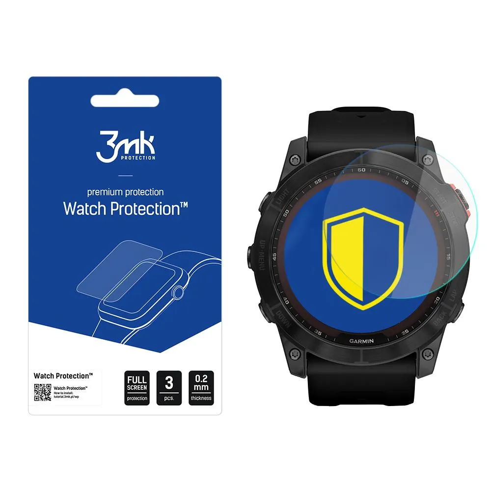 Ochranné sklo na displej chytrých hodinek Garmin Fenix 7X 51mm - 3mk Watch Protection