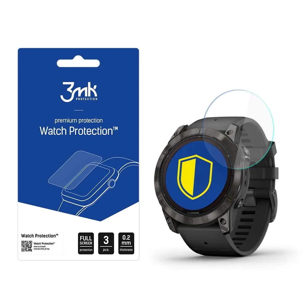 Ochranné sklo na displej chytrých hodinek Garmin Fenix 7X Pro Solar - 3mk Watch Protection