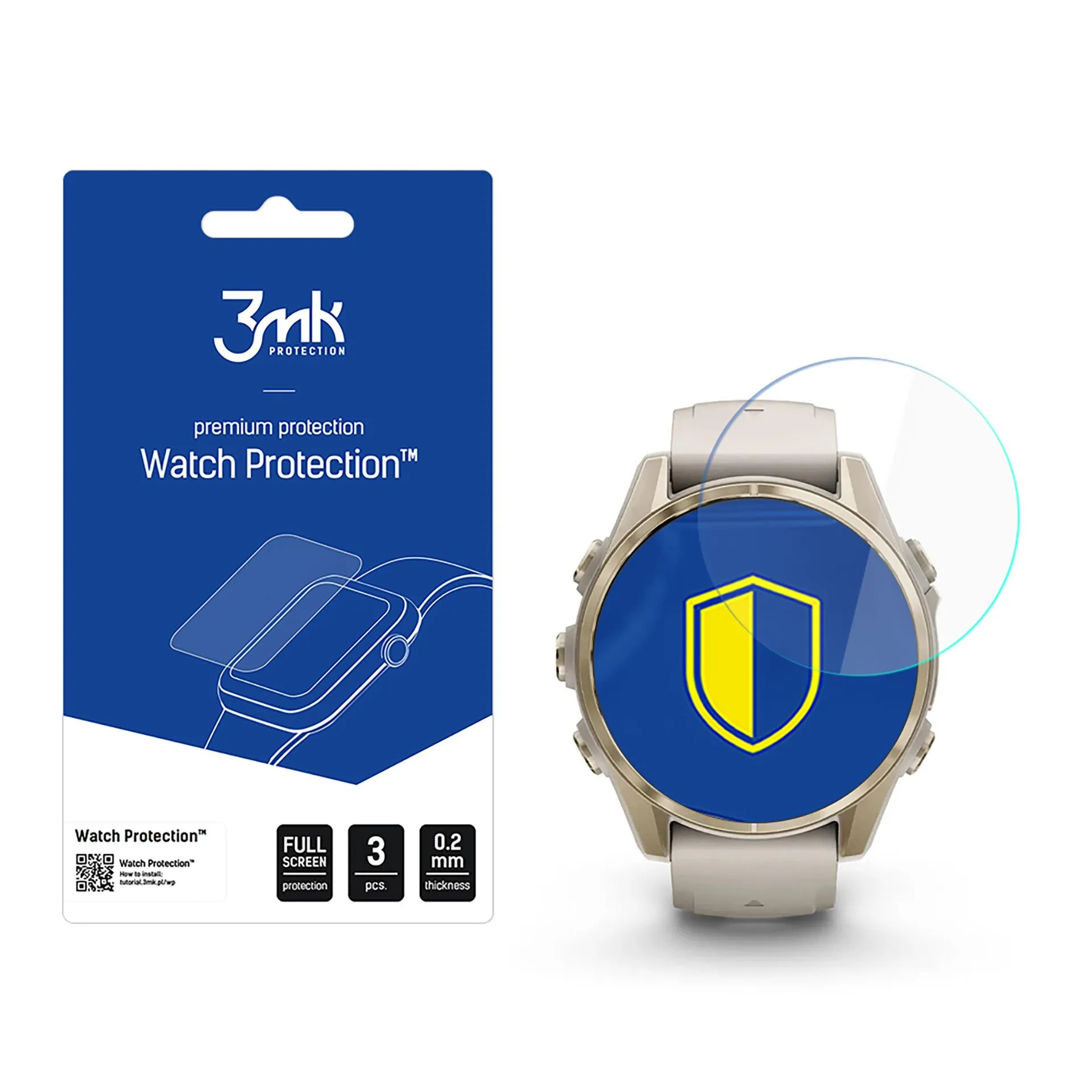 Ochranné sklo na displej chytrých hodinek Garmin Fenix 8 Amoled 43mm - 3mk Watch Protection