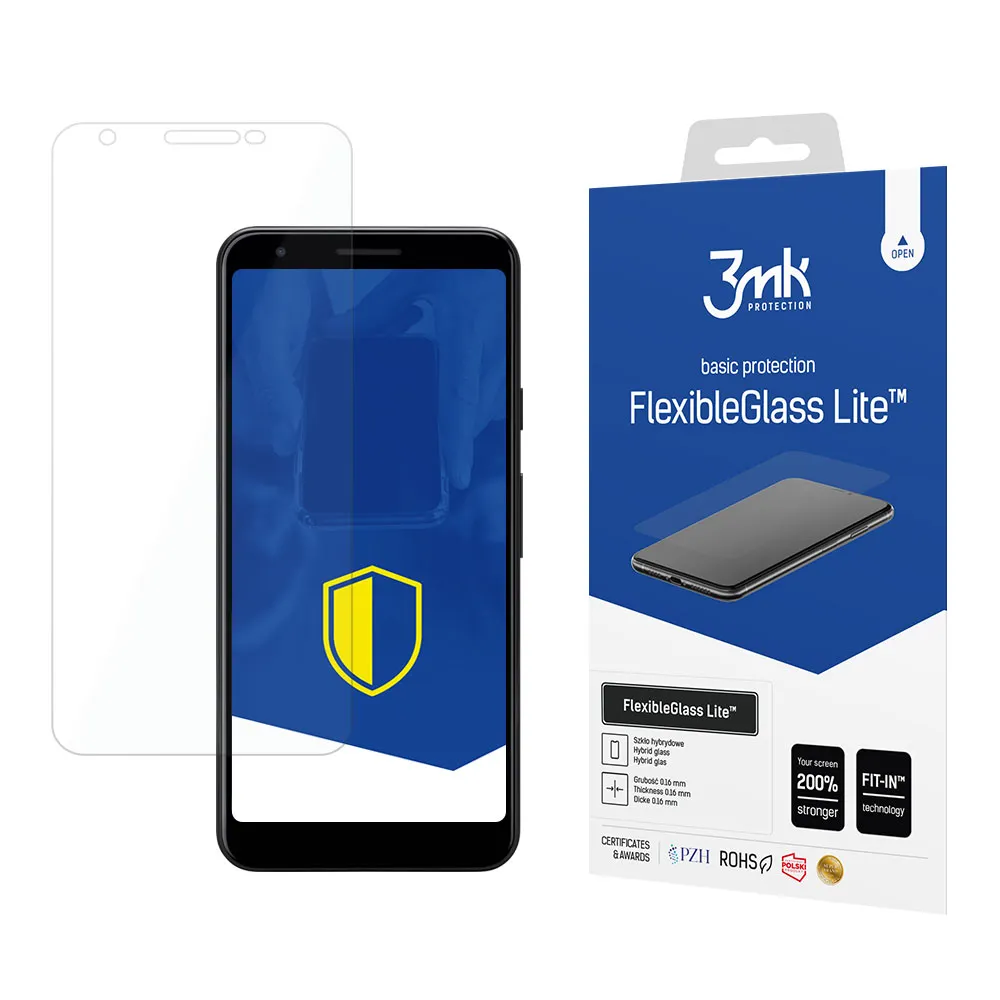 Nerozbitné hybridní sklo na Google Pixel 3a - 3mk FlexibleGlass Lite